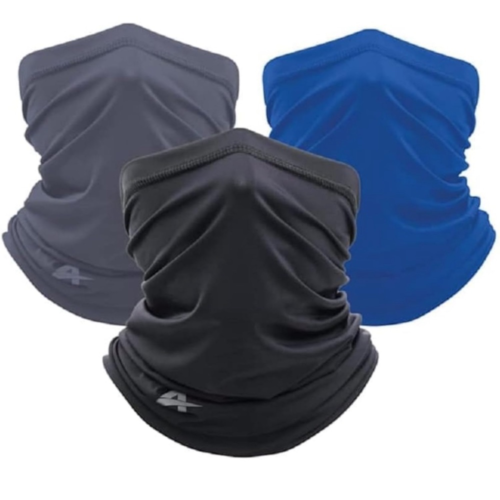3 Pack cooling neck gaiters grey blue black see photos